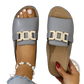 Women's Platform Wedge Slide Sandals with Buckle