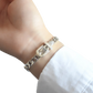 Women's Platinum Plated Stainless Steel Buckle Chain Bracelet