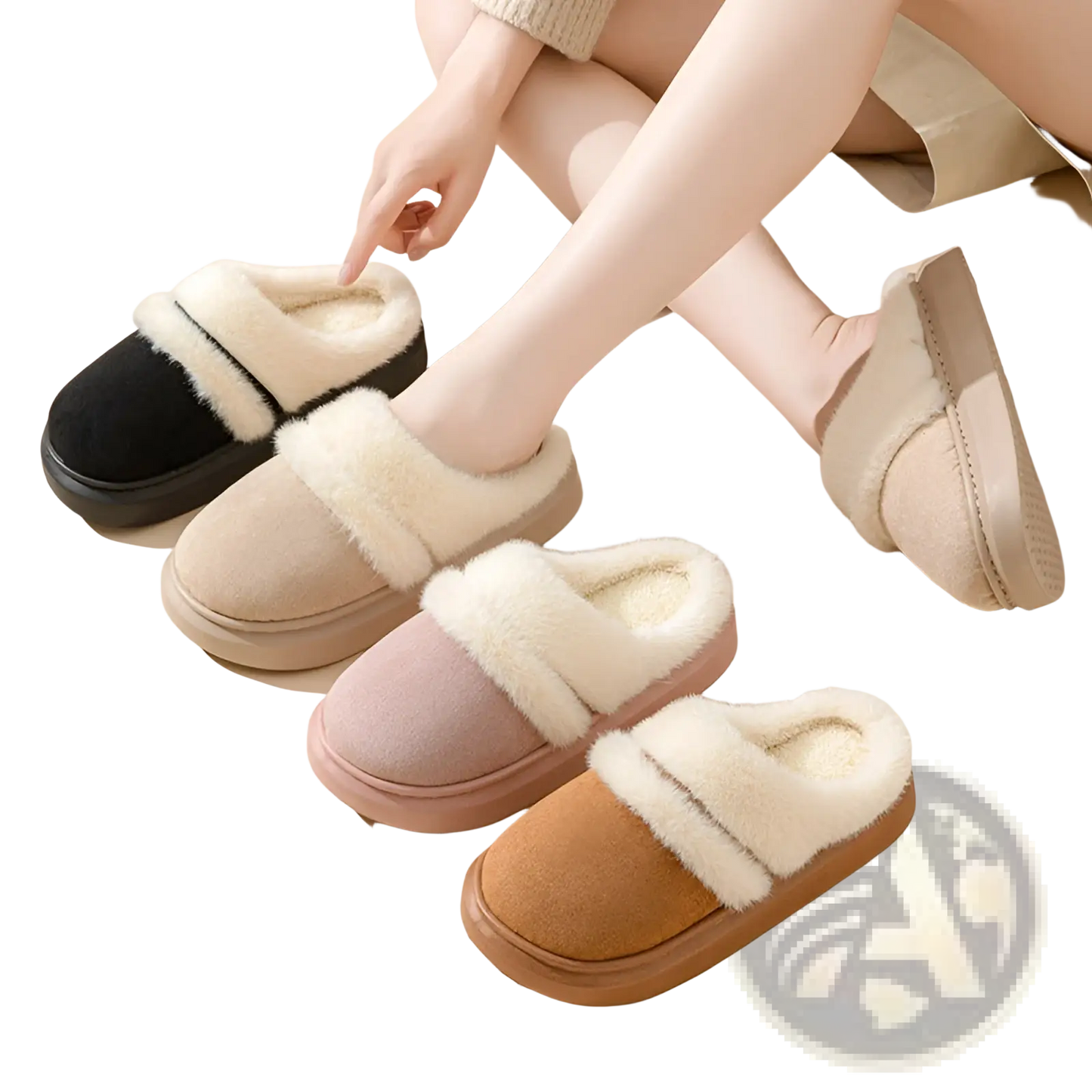 Women's Plush Suede Thick Sole Winter House Slippers