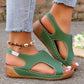 Women's Recycled Leather Elastic Summer Wedge Sandals