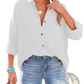 Women's Relaxed Fit Dropped Shoulder Button Up Shirt