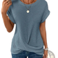Women's Relaxed Fit Waffle Knit Short Sleeve Top
