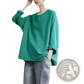 Women's Relaxed Oversized Cotton Blend Pullover Sweatshirt