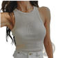 Women's Ribbed Sleeveless Slim Fit Crop Top