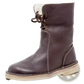 Women's Shearling Lined Leather Martin Boots