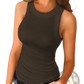 Women's Slim Fit Ribbed Sleeveless Tank Top