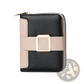 Women's Small Leather Wallet with Buckle and Zipper