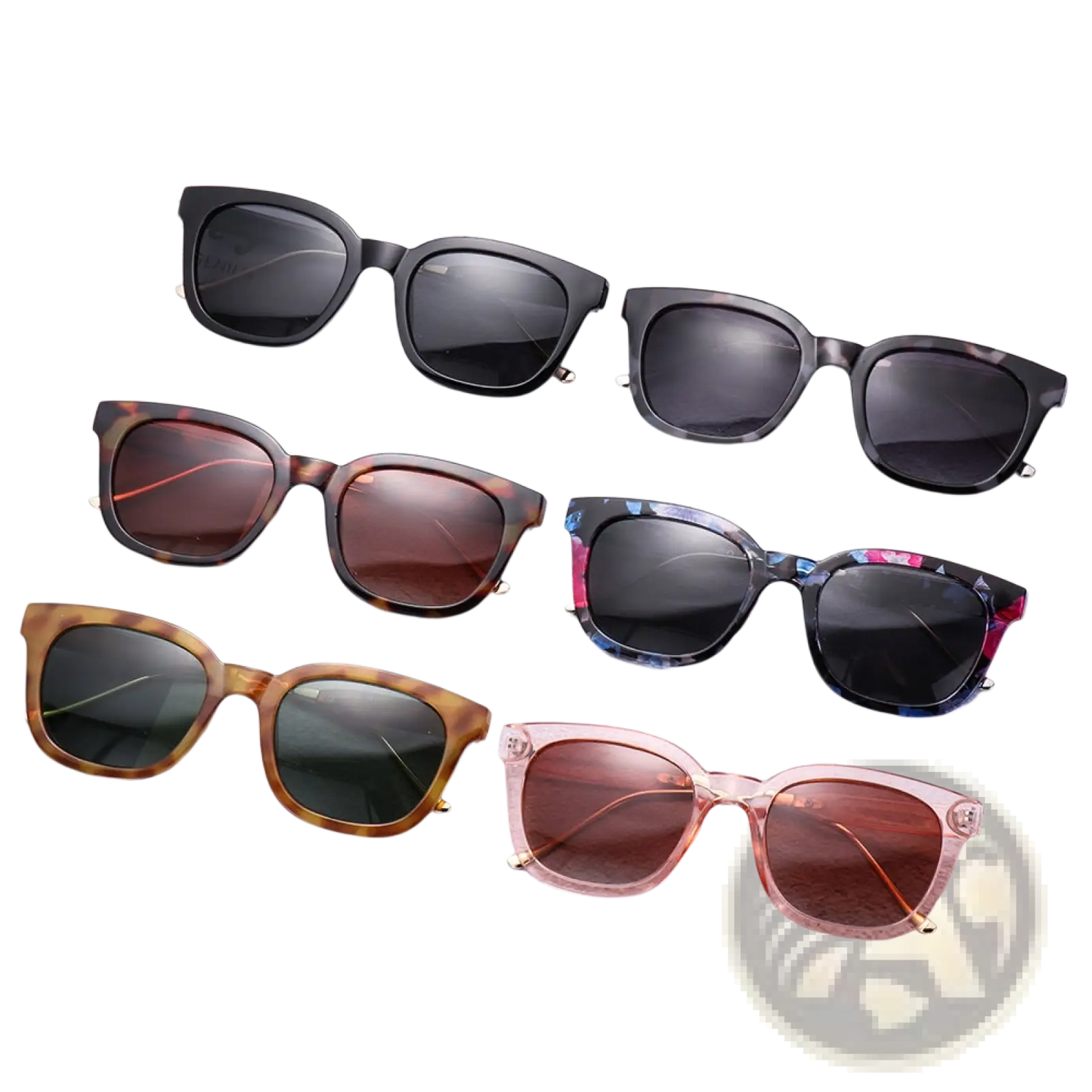 Women's Square Polarized Tortoiseshell Fashion Sunglasses