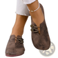 Women's Square Toe Lace-up Leather and Suede Loafers