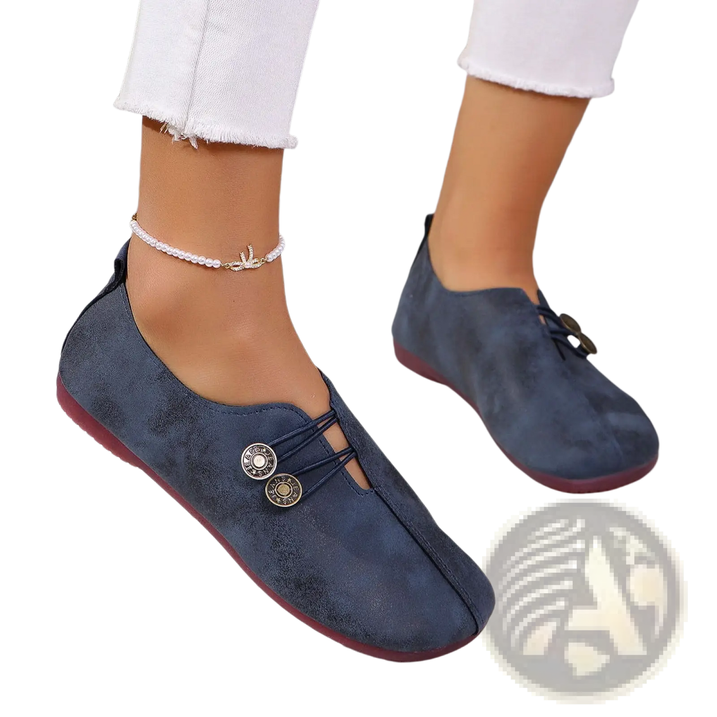 Women's Square Toe Lace-up Leather and Suede Loafers