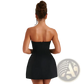 Women's Strapless a Line Mini Dress with Fitted Bodice