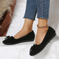 Women's Suede Bow Round Toe Flat Gommino Loafers