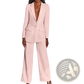 Women's Tailored Blazer and Wide Leg Trouser Suit Set