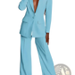 Women's Tailored Blazer and Wide Leg Trouser Suit Set