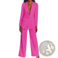 Women's Tailored Blazer and Wide Leg Trouser Suit Set