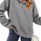 Women's Textured Knit Buttoned Long Sleeve Hoodie