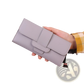 Women's Tri-fold Leather Clutch Wallet with Card Slots
