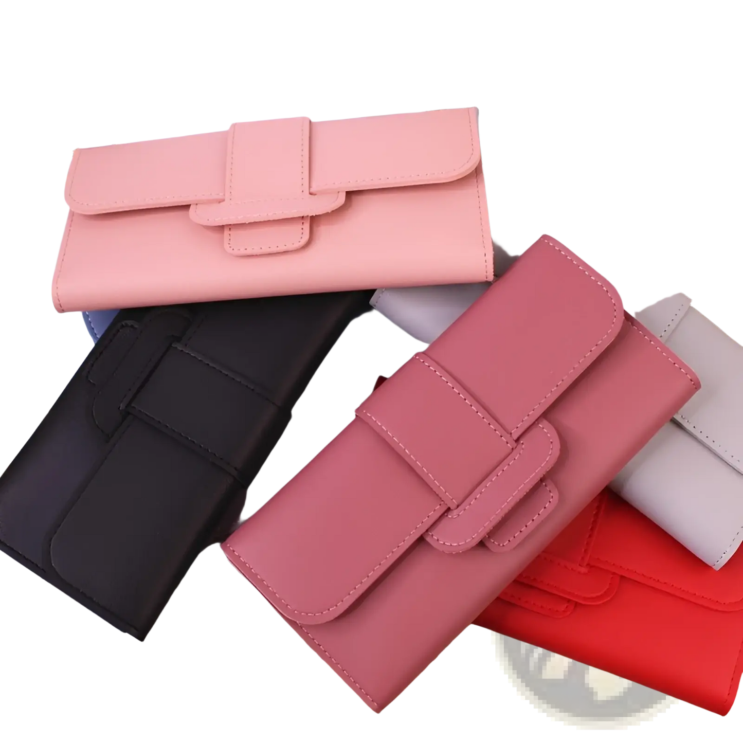Women's Tri-fold Leather Clutch Wallet with Card Slots
