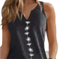 Women's V-neck Dandelion Embroidered Sleeveless Top