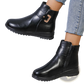 Women's Winter Fleece Ankle Boots Zipper Leather Shoes