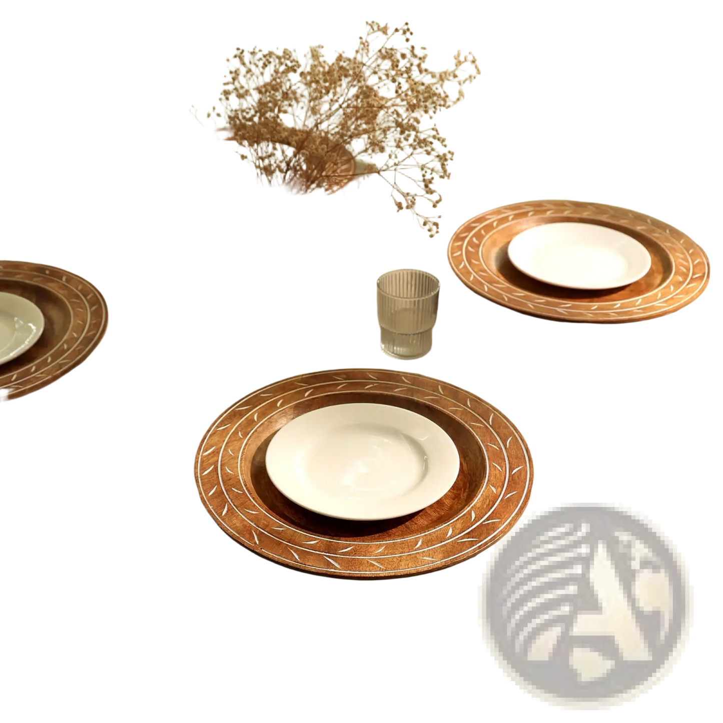 Wood Charger Plate 13 Inch Handcrafted Placemat