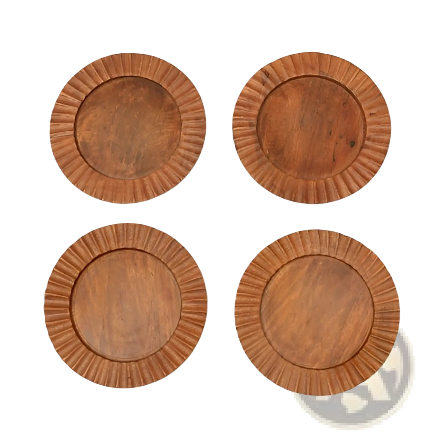 Handcrafted 13 Wood Charger Plate   Wooden Dinning Placemat Artisan Wood Tableware