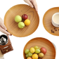 Wood Grain Plastic Plates 10pc Round Striped Design