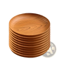 Wood Grain Plastic Plates 10pc Round Striped Design