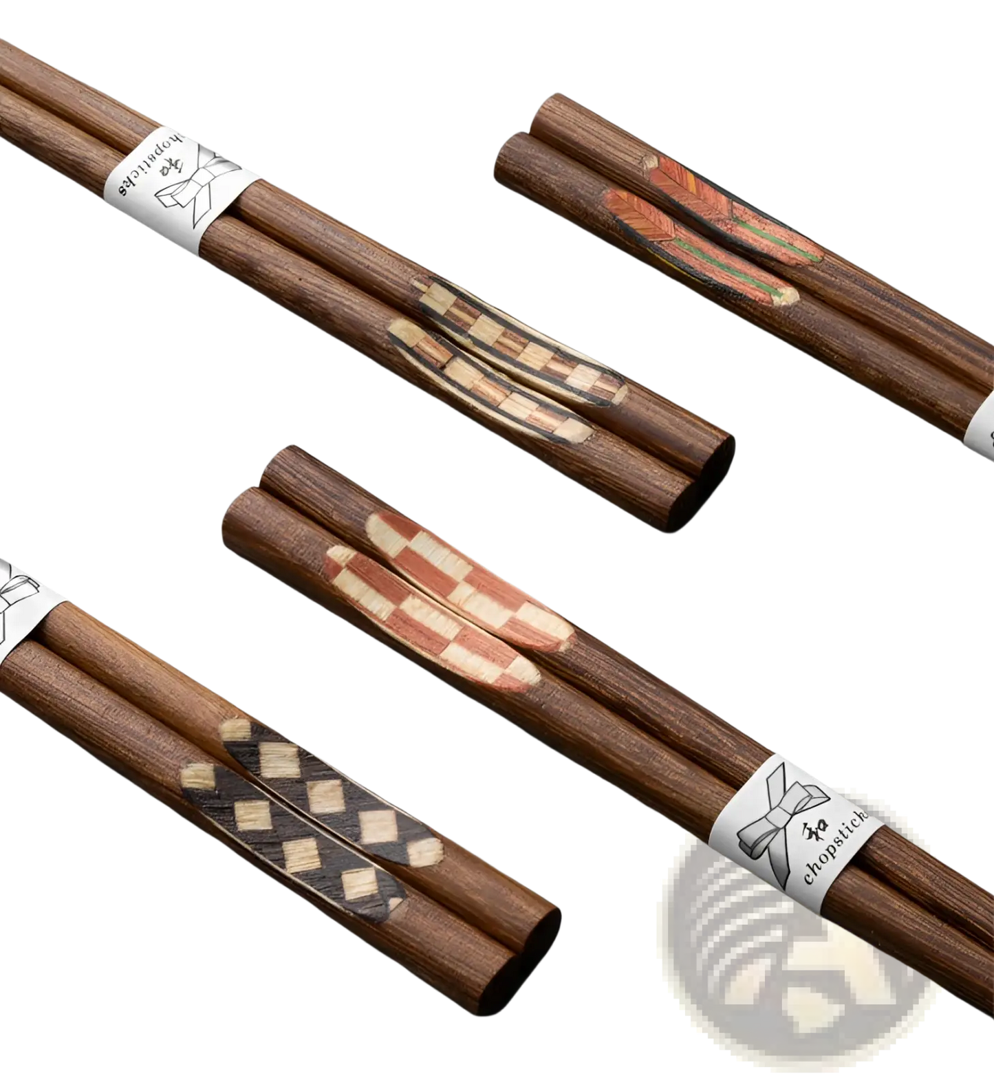 Wooden Chopsticks Set with Non Slip Tips 10 Pairs