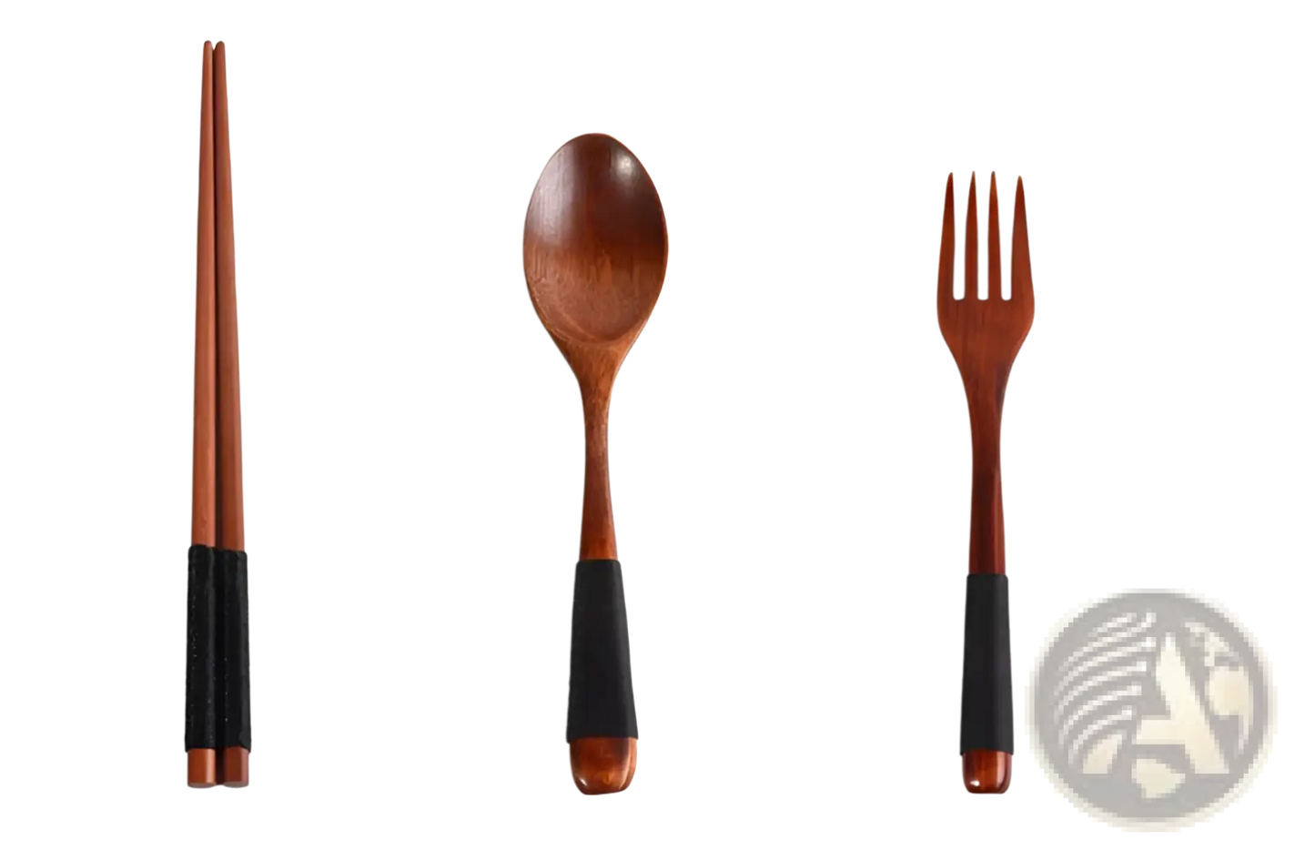 Wooden Cutlery Set 4 Piece Reusable Travel Utensils
