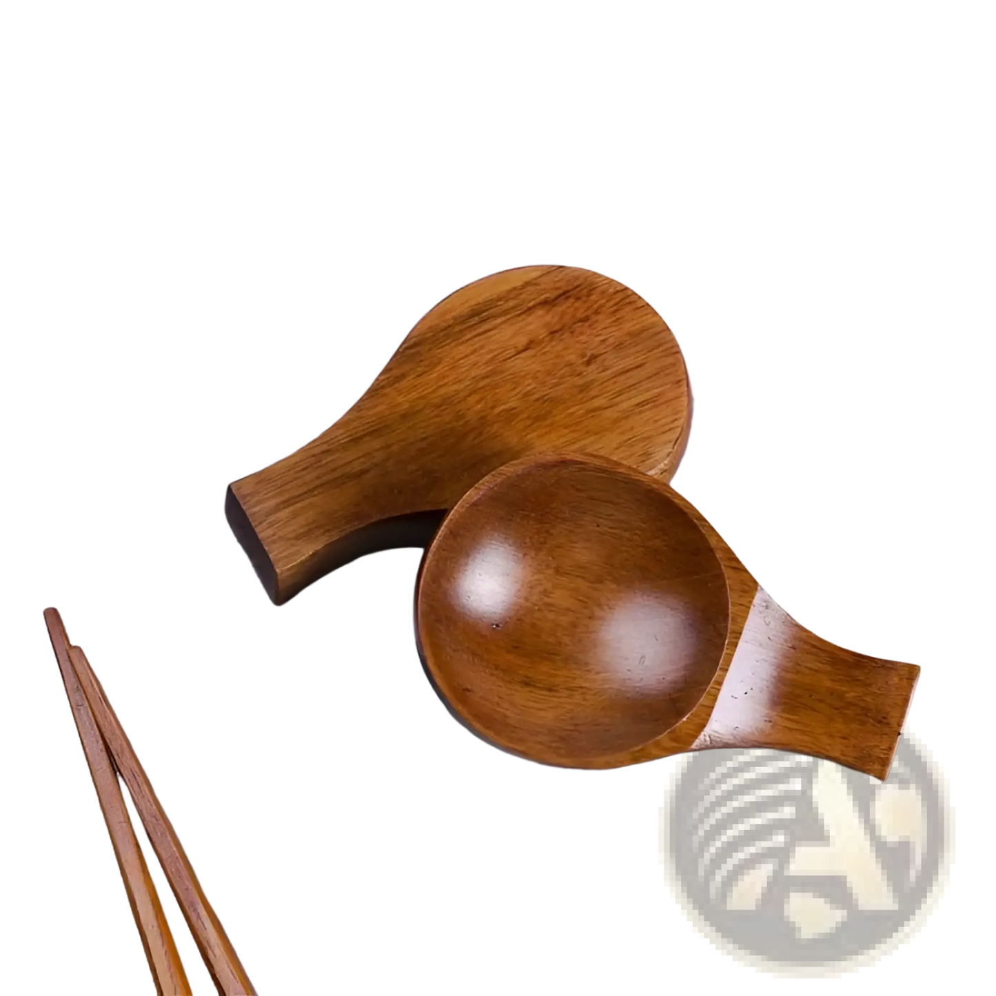 Wooden Dipping Sauce Dish with Chopstick Rest