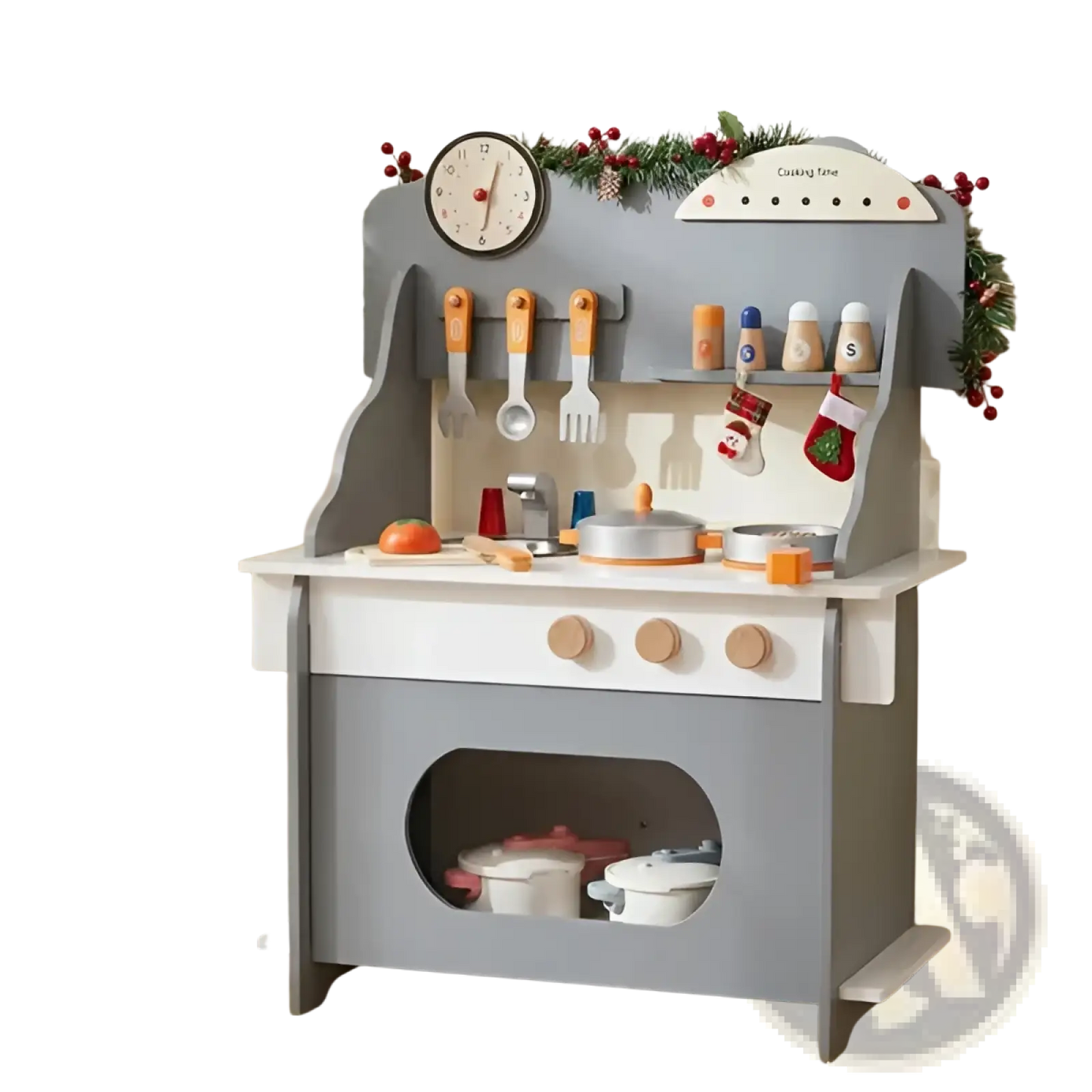 Wooden Play Kitchen Set with Sink and Accessories