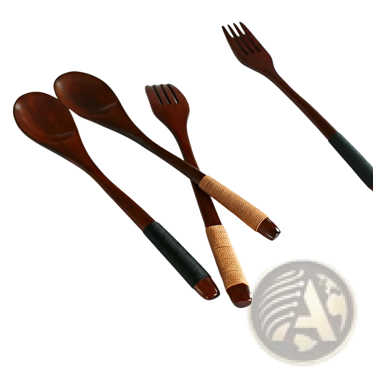 Wooden Spoon and Fork Set Kitchen Utensil Tools 9 Pack