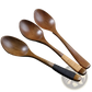 Wooden Spoon Set with Textured Grip and Woven Handles