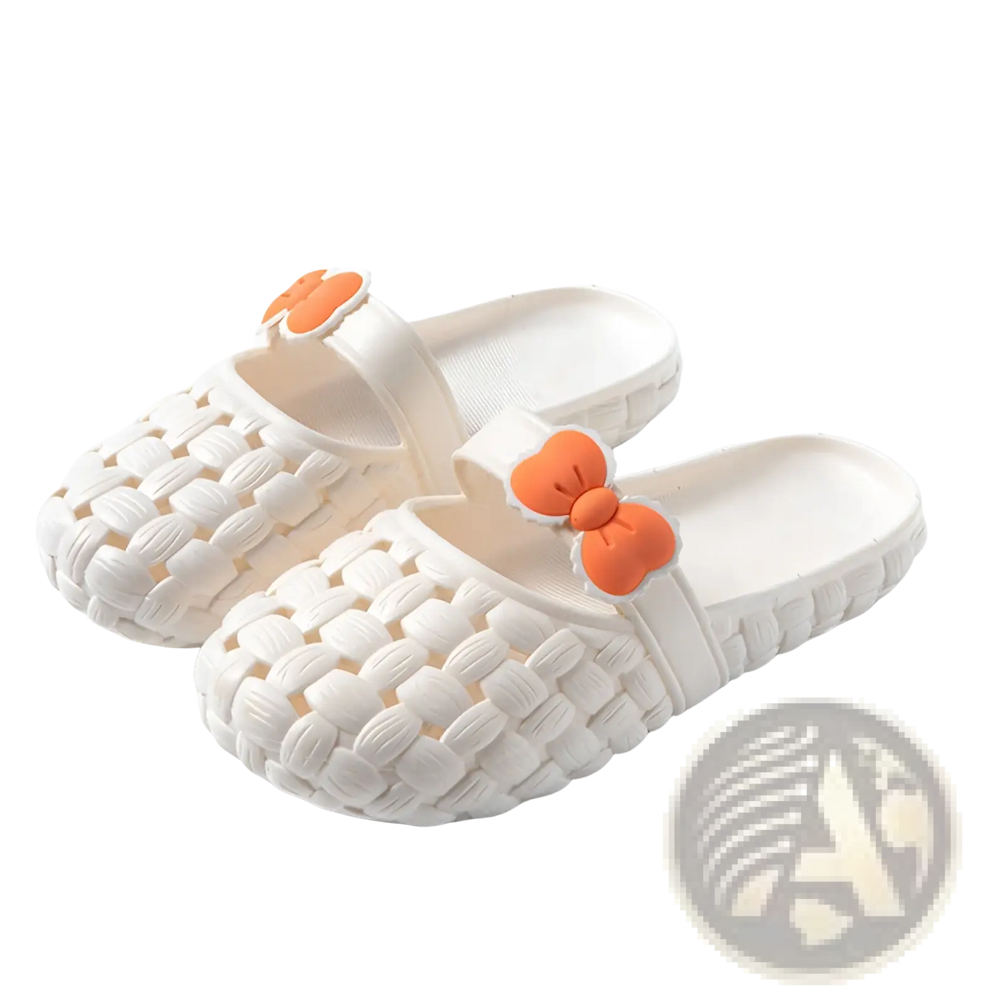 Woven Bow Slippers Summer Pvc Beach Slide Sandals