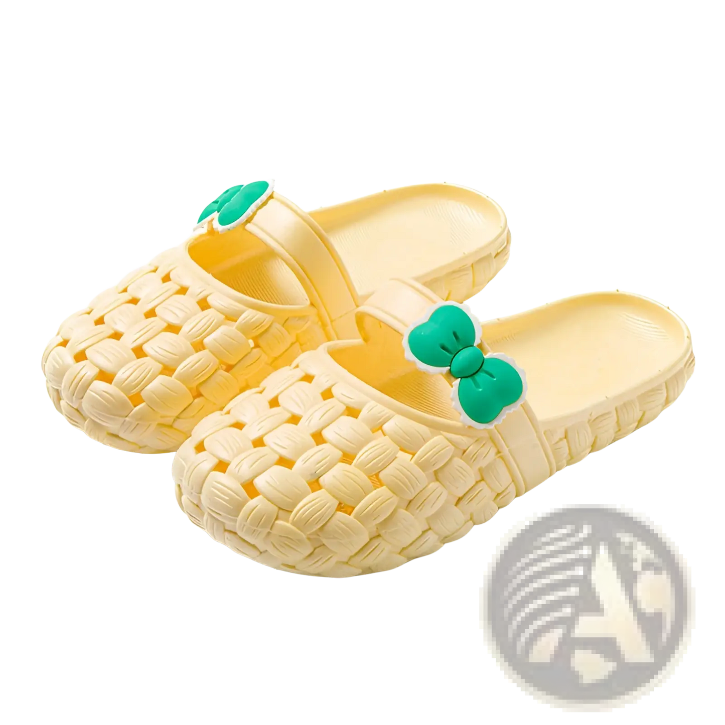Woven Bow Slippers Summer Pvc Beach Slide Sandals