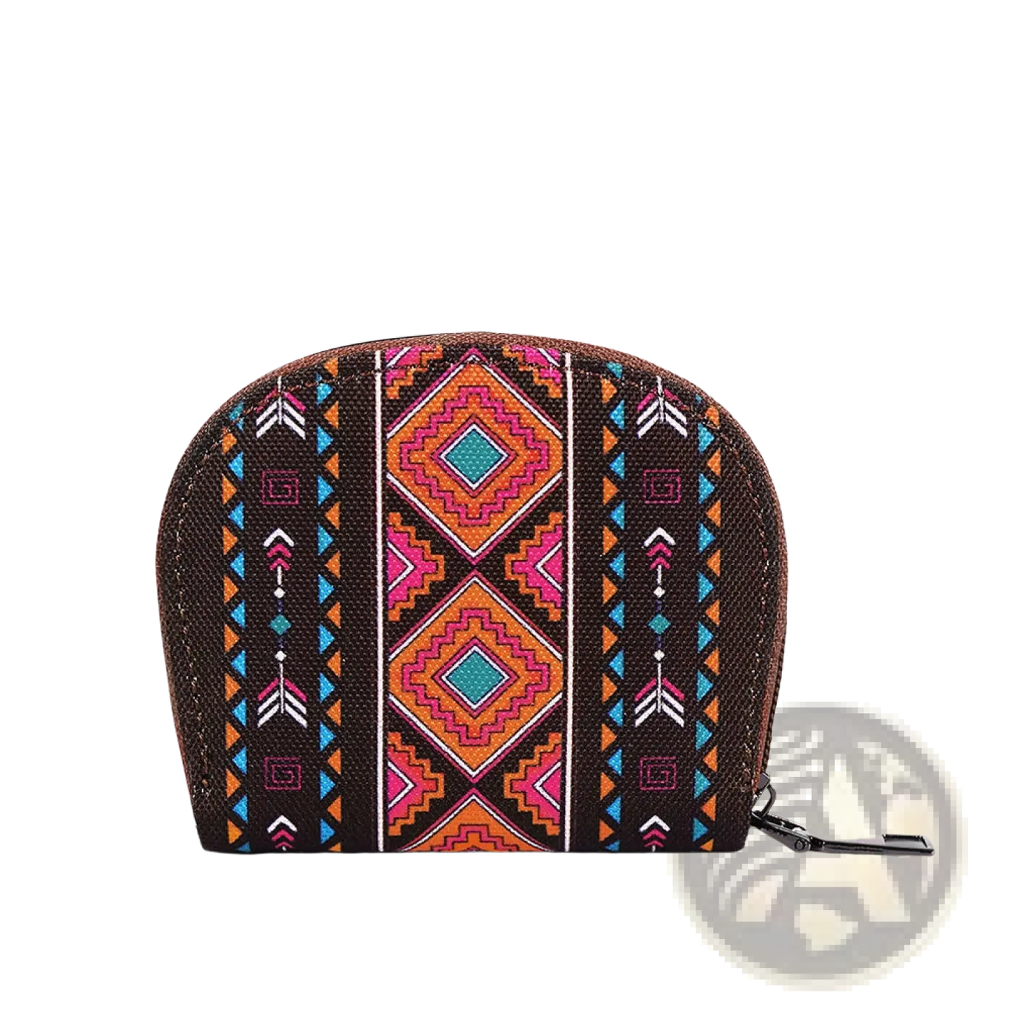 Woven Geometric Card Wallet and Portable Coin Purse