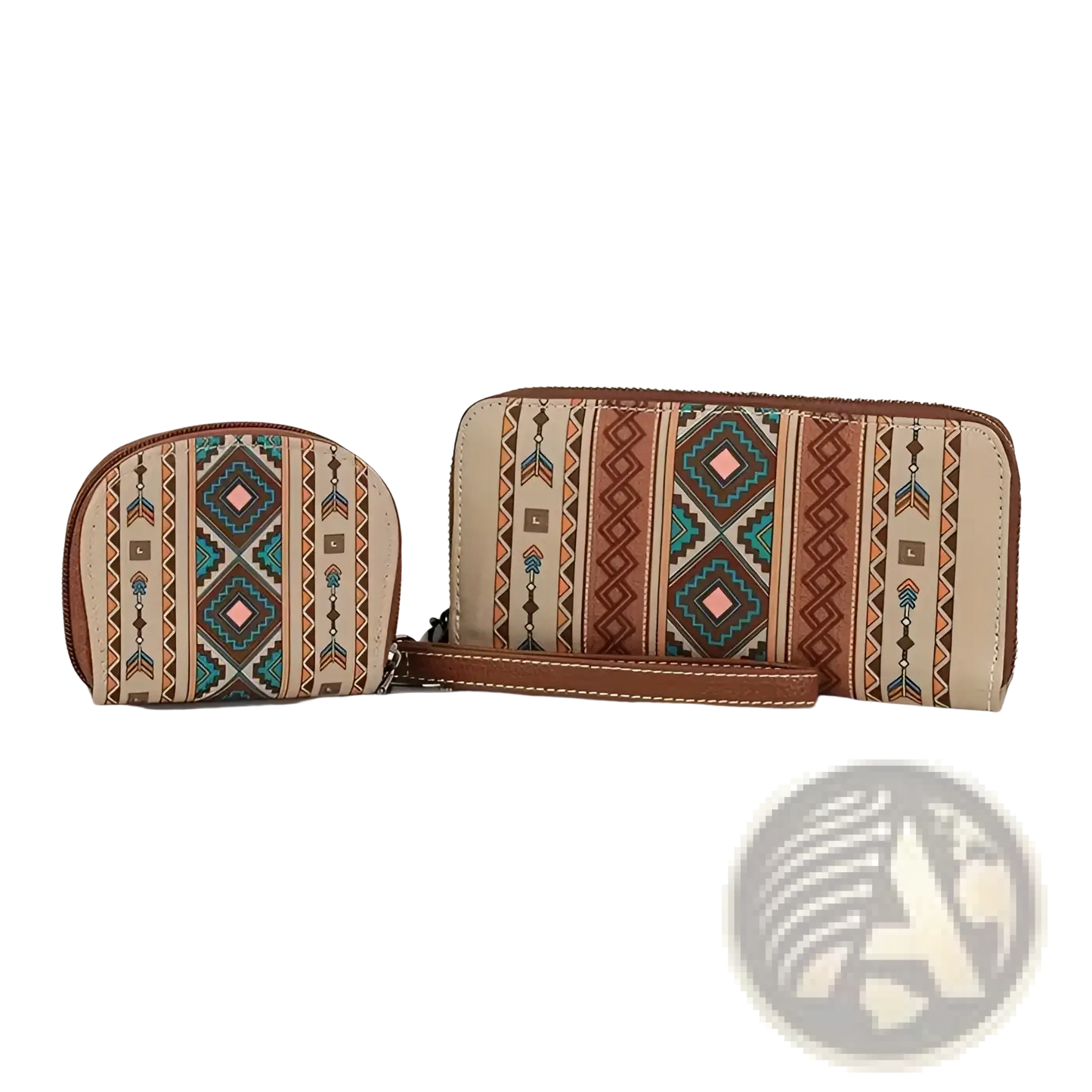 Woven Geometric Card Wallet and Portable Coin Purse