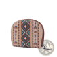 Woven Geometric Card Wallet and Portable Coin Purse