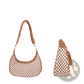Woven Vegan Leather Checkered Hobo Shoulder Bag