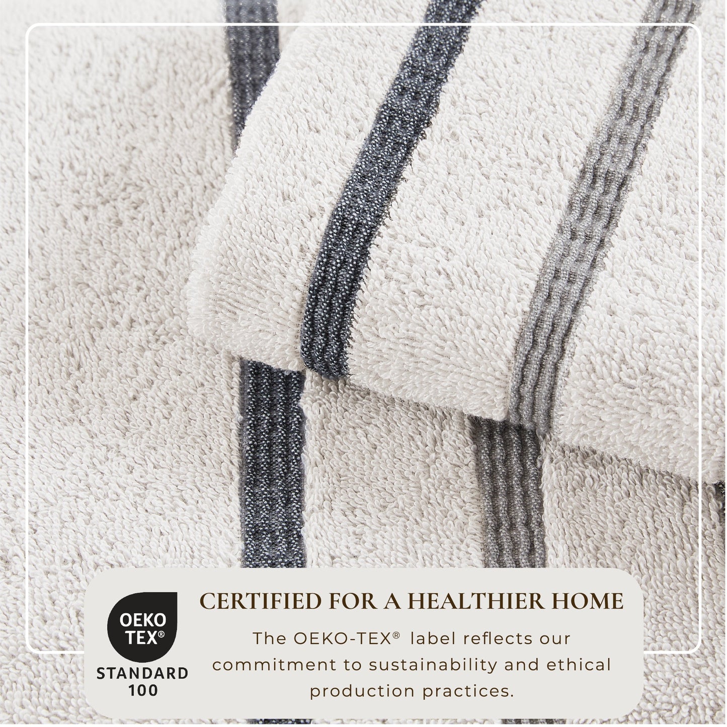 Decorative Cotton Stripe Bath Towel Set - Noelle Collection