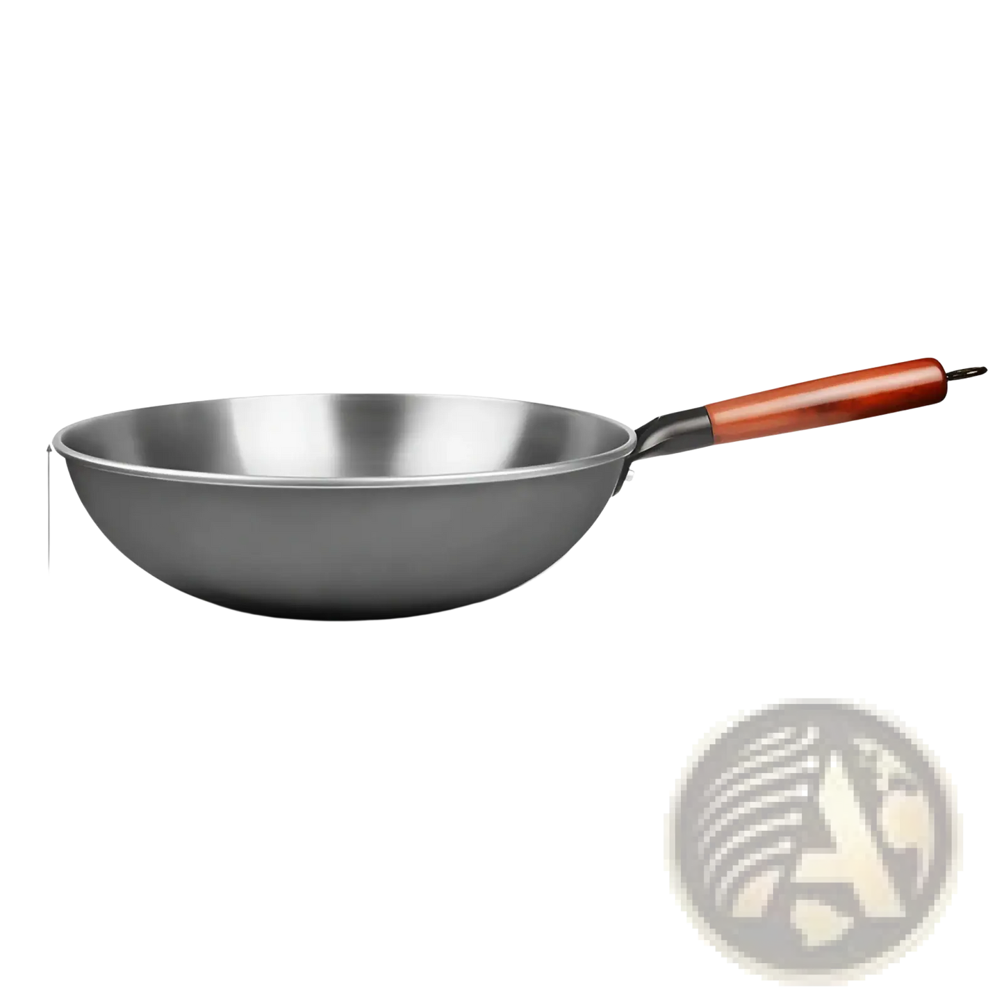 Wrought Iron Nonstick Wok with Wooden Handle