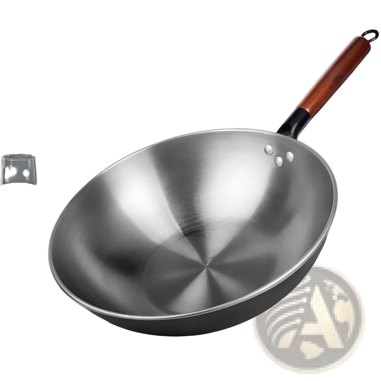 Wrought Iron Nonstick Wok with Wooden Handle