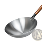 Wrought Iron Nonstick Wok with Wooden Handle