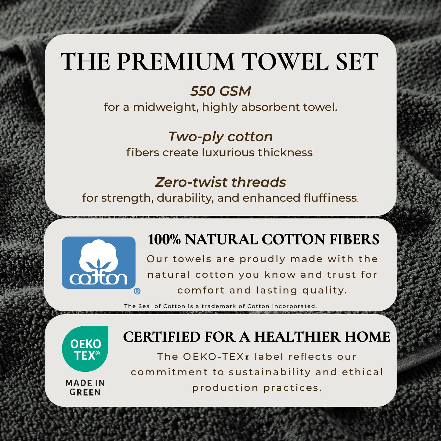 Cotton Textured Bath Towel Set - Acacia Collection