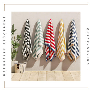 Oversized Striped Border Cabana Beach Towel - Santa Cruz