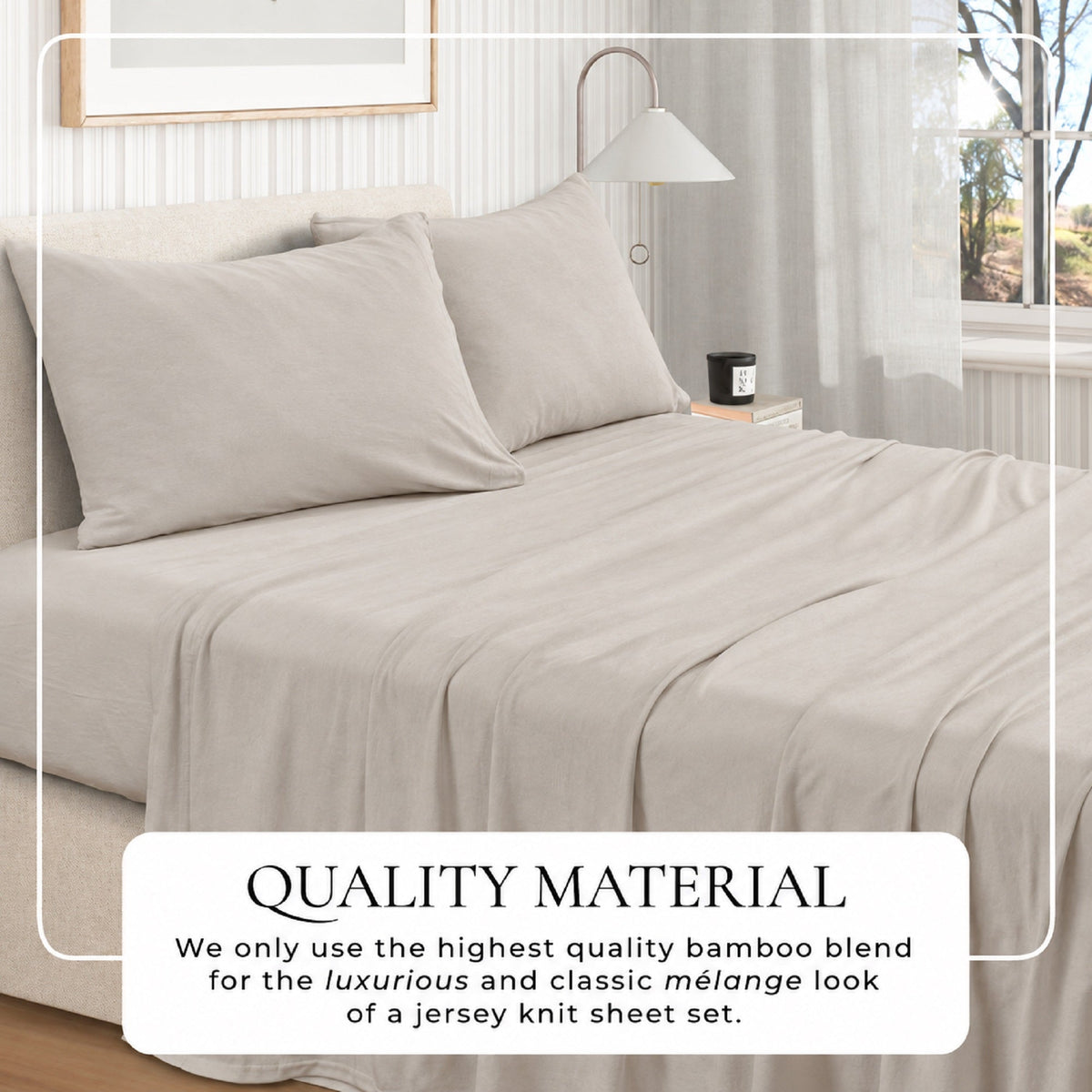 Viscose from Bamboo & Cotton Blend Jersey Knit Sheets
