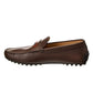 TOD'S Men's City Gommino Leather Driver Loafers Brown Size 6.5