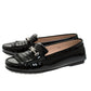 Tod's Women's Black Patent Leather Gommino Fringe Double T Loafers Size 41