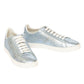 Tod's Women's Shoes Leather Trainers Sneakers Cassetta Leggera 12a Allacciata In Silver Size 37.5